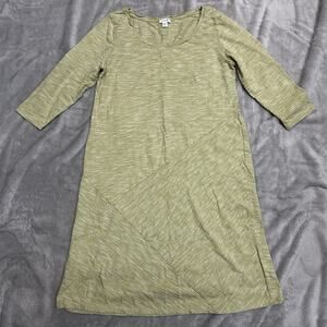 PURE JILL J. JILL Easy Knit Seamed Dress Light Green Small lagenlook lightweight